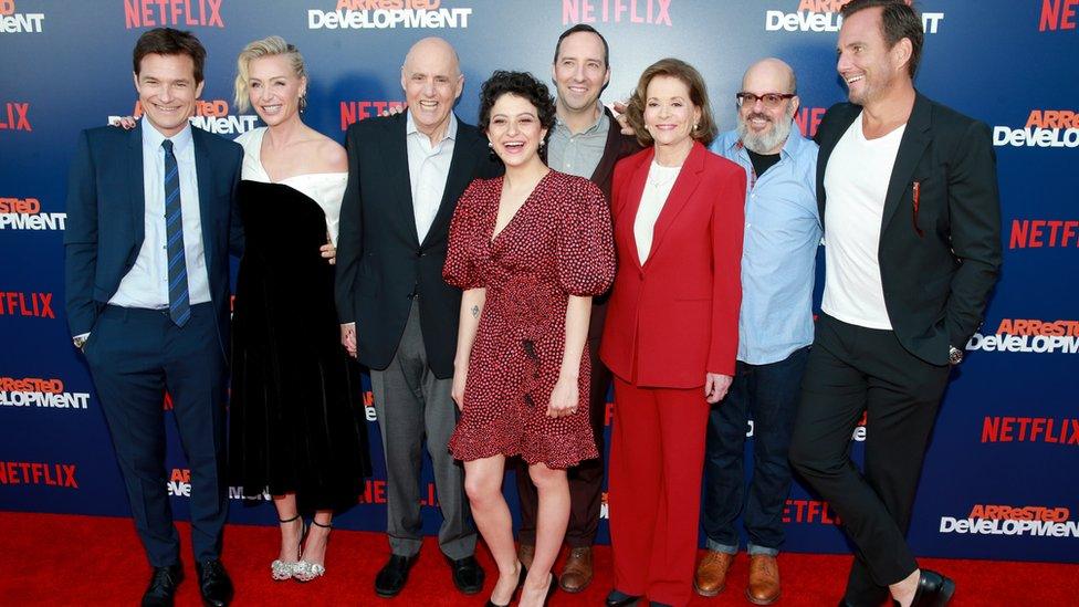 The cast of Arrested Development at the premiere of season five, May 2018