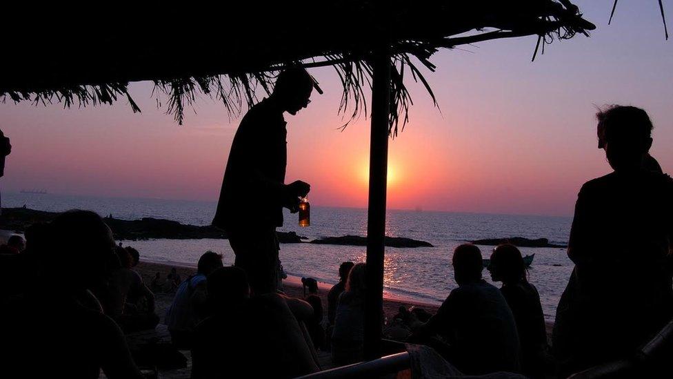 Tourists in Goa