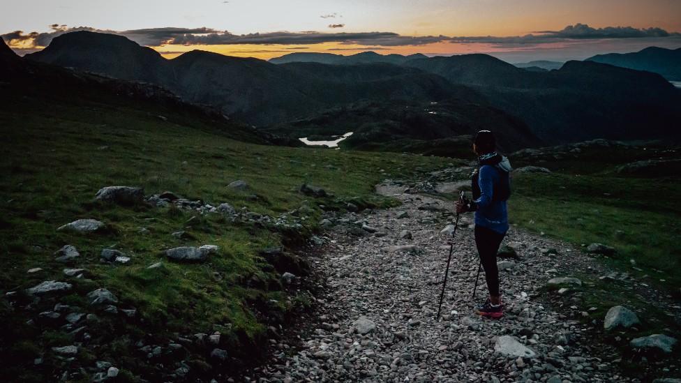 Andrea Mason on Scafell Pike