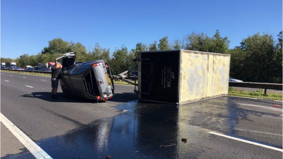 Overturned toilet