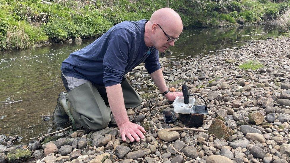 Prof Jamie Woodward on the River Tame