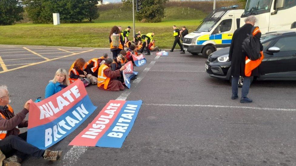 Protests at junction 31 of the M25