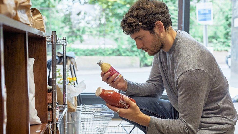 Man shopping for food