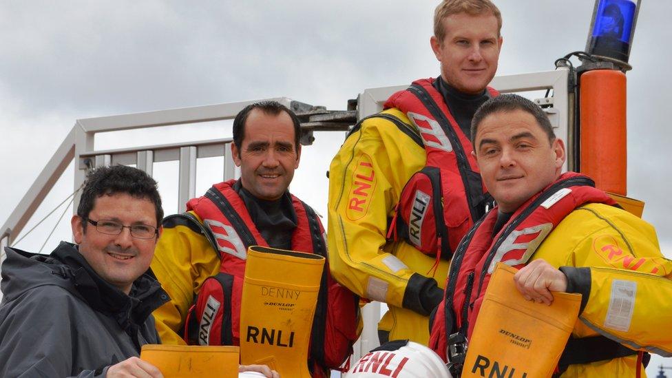 Mike Dooley and the RNLI crew