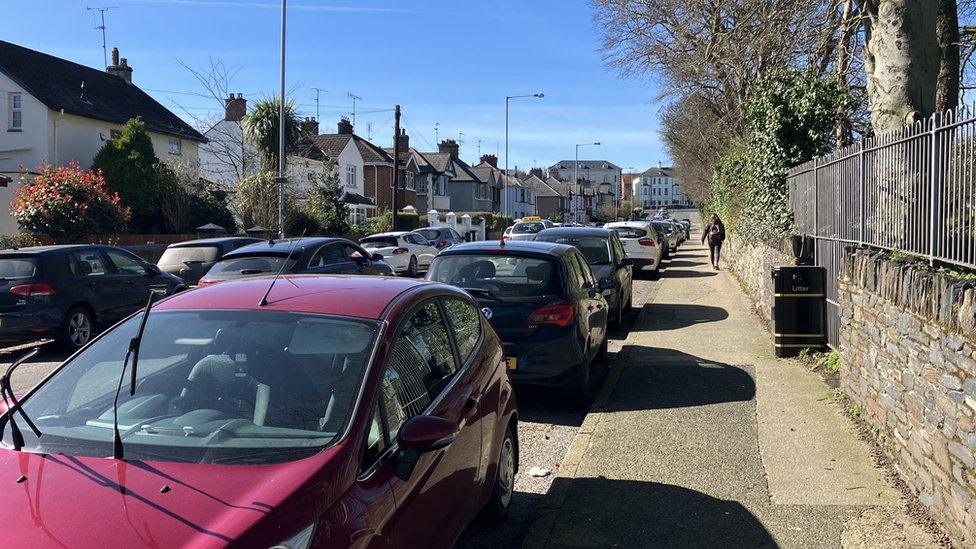 cars parked on duncreggan road in derry