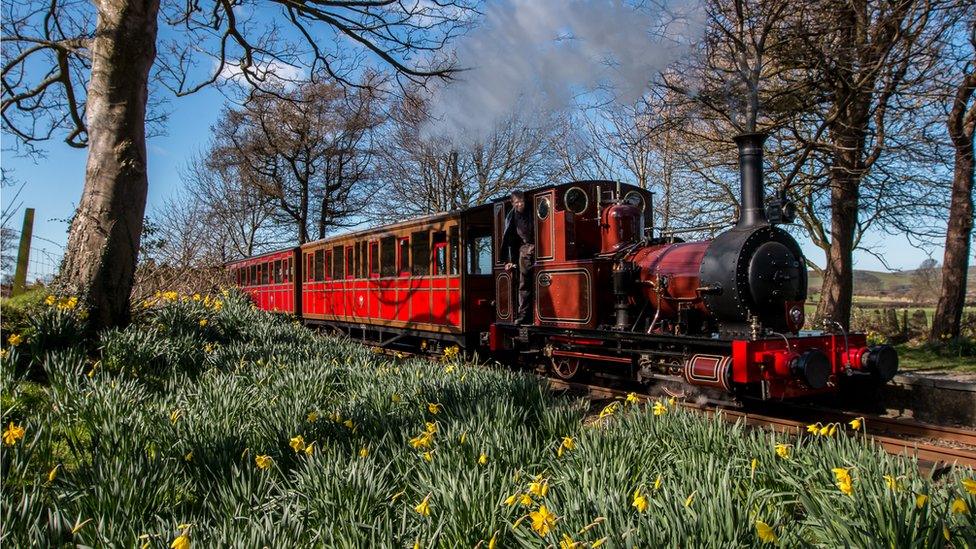 The steam locomotive Dolgoch at work on the Talyllyn Railway