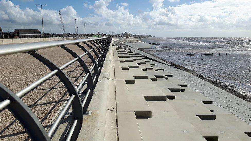 New sea defences at Anchorsholme, Blackpool