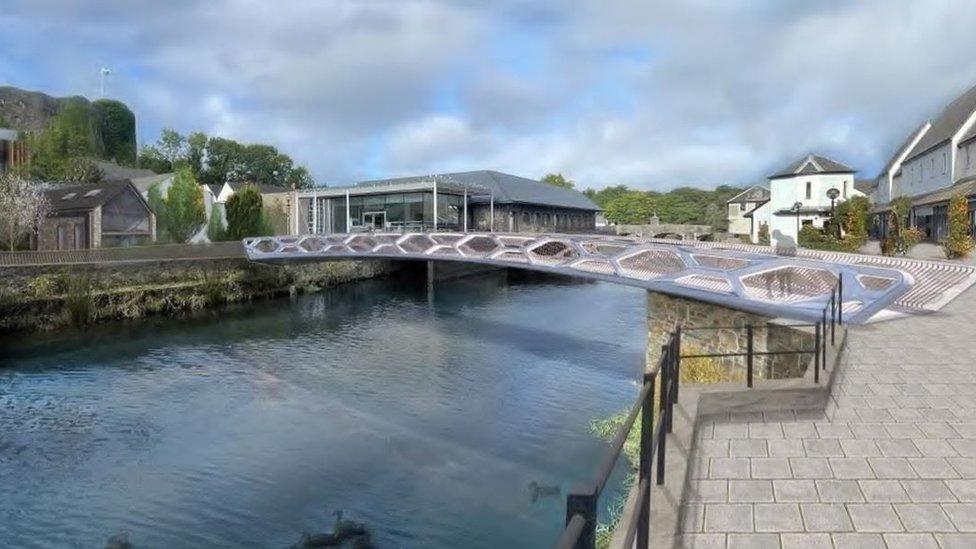 Artist's impression of new footbridge in Haverfordwest