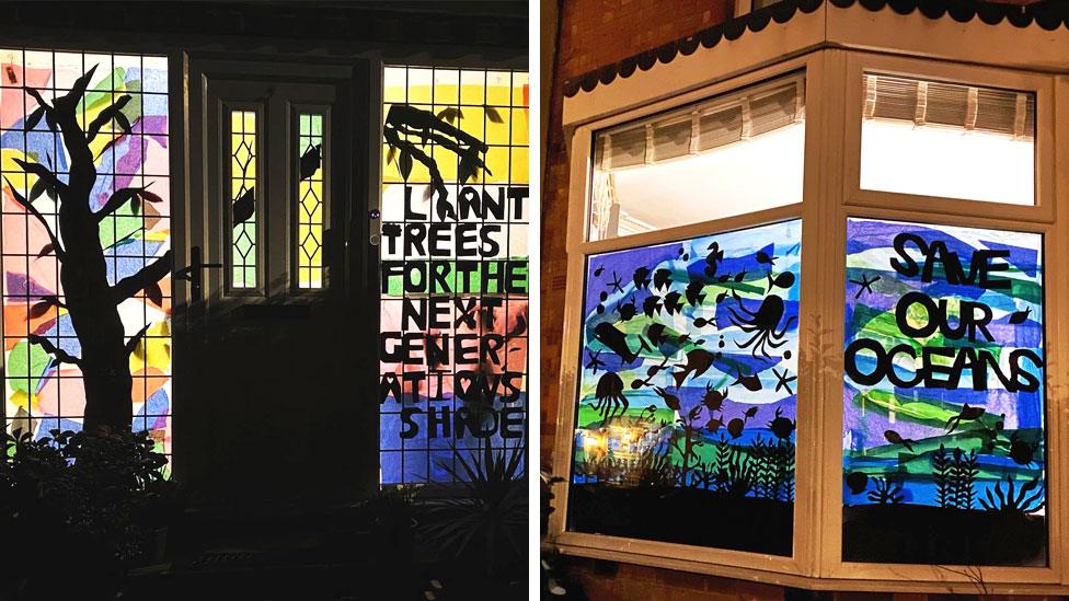 Two window art designs