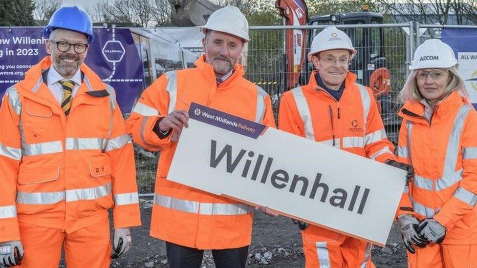 From left: Malcolm Holmes, TfWM director of rail; Eddie Hughes MP; Mayor Andy Street and Emily Shaw, senior project manager West Midlands rail executive