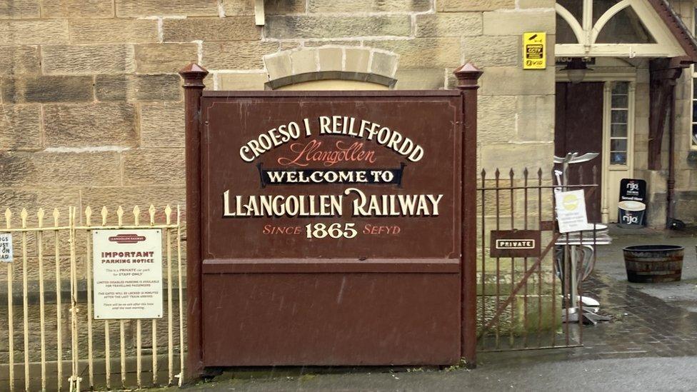 sign for Llangollen railway