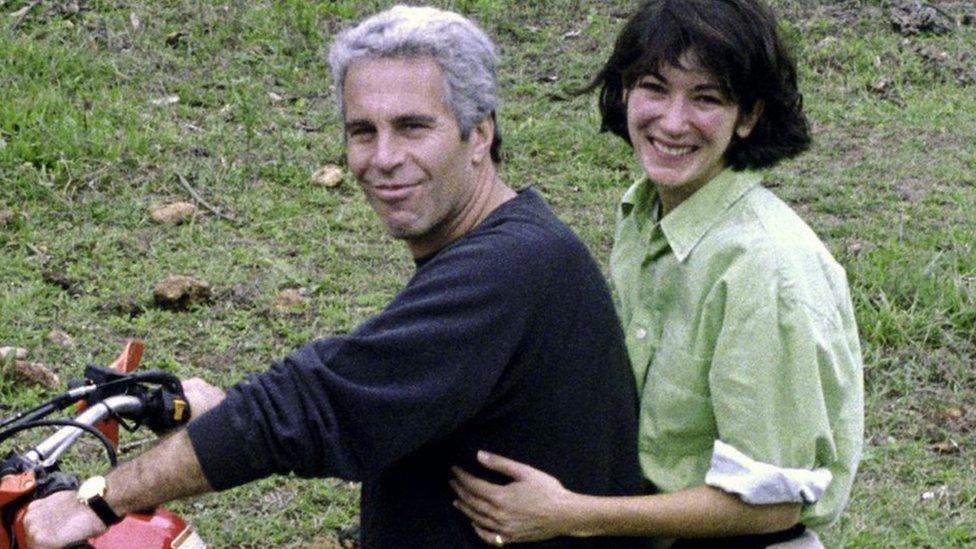 Maxwell with Epstein on his motorbike