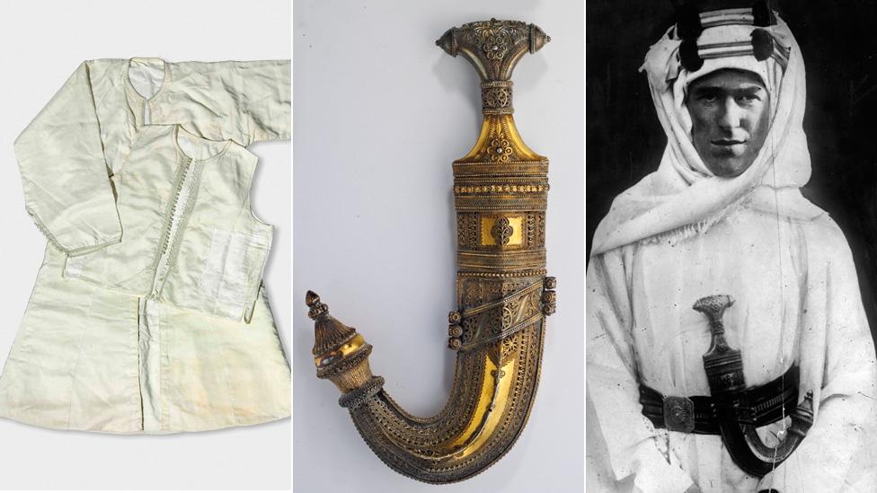 Robe, dagger, and T E Lawrence