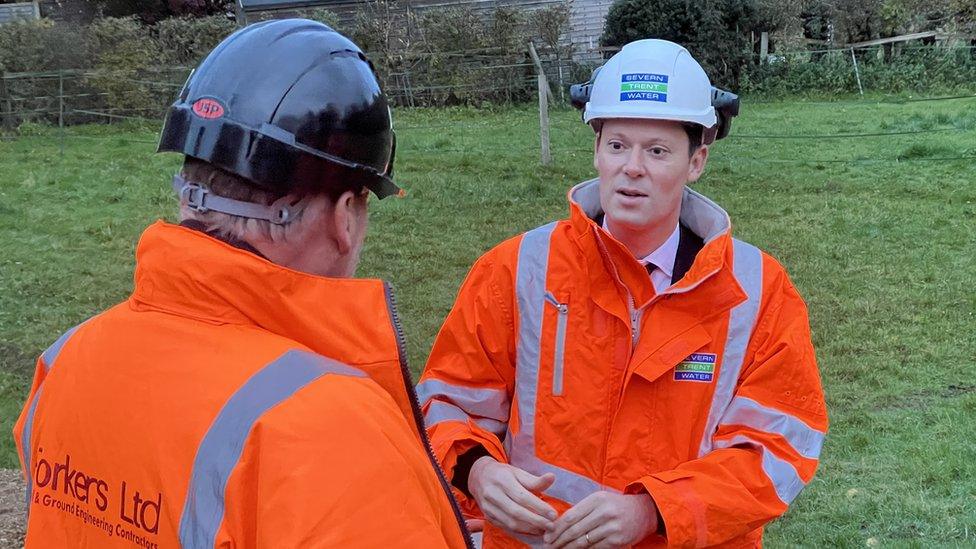 Alex Chalk MP for Cheltenham in high vis and hard hat