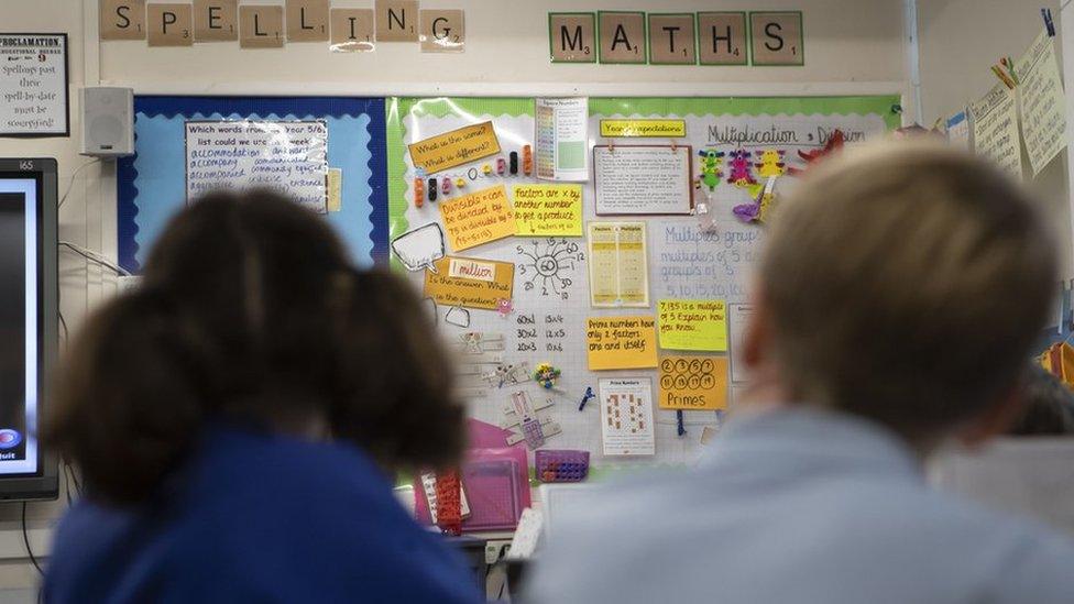 Two children in a school class