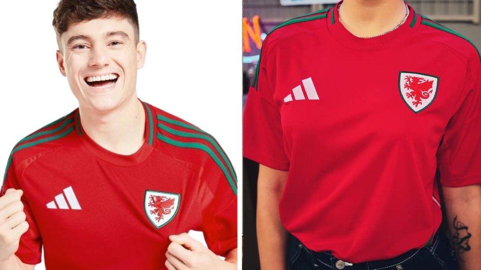 Dan James in Wales home shirt