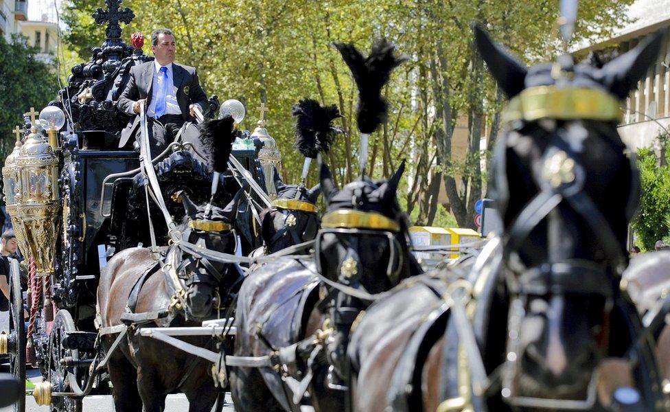 The funeral cortege of Vittorio Casamonica