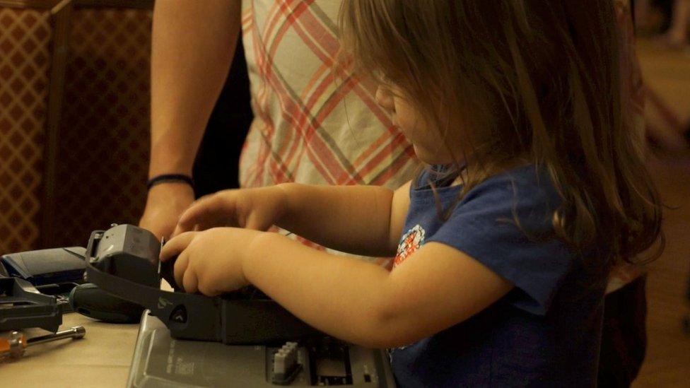 The kids' zone at Def Con had more than 300 attendees on its first day - around half of them were girls