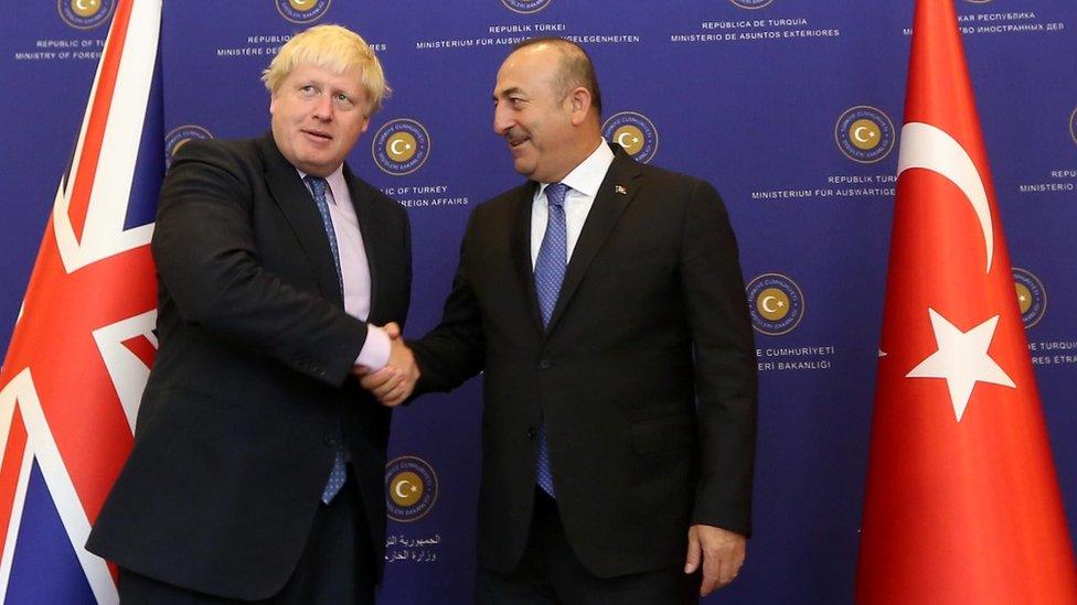 Boris Johnson and Mevlut Cavusoglu