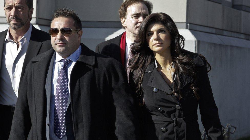 Teresa Giudice and her husband Giuseppe 'Joe' Giudice outside court