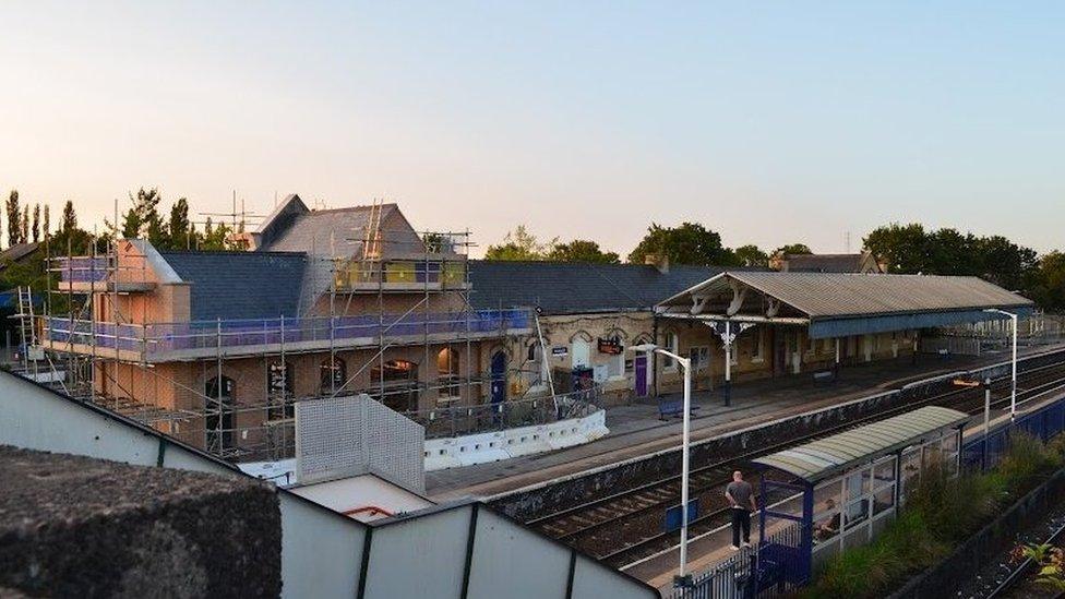 Northwich station after roof collapsed