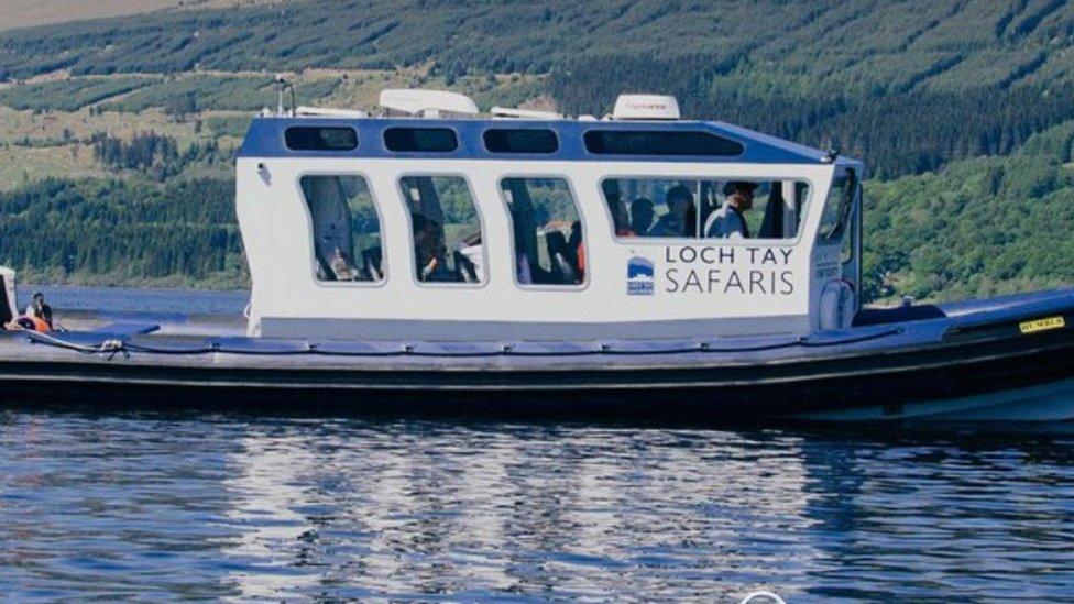 Highland Safaris boat on Loch Tay