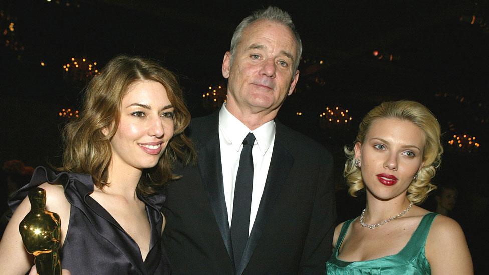 Sofia Coppola with Bill Murray and Scarlett Johansson in 2004