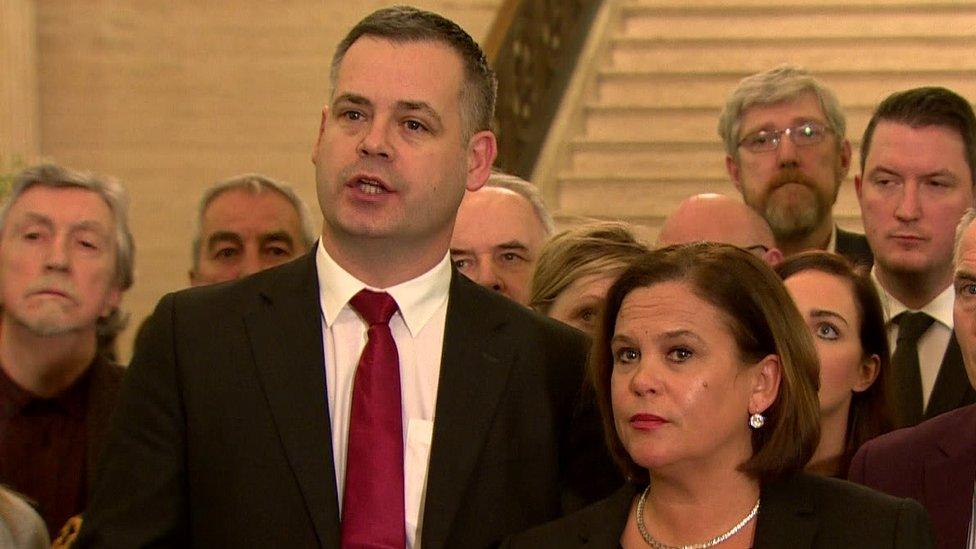 Pearse Doherty (centre) will lead Sinn Féin's negotiating team