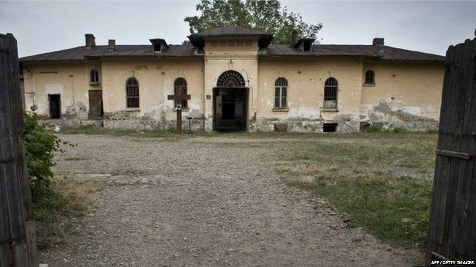 Exterior of the former prison in Ramnicu Sarat, Romania on 23 August 2014.