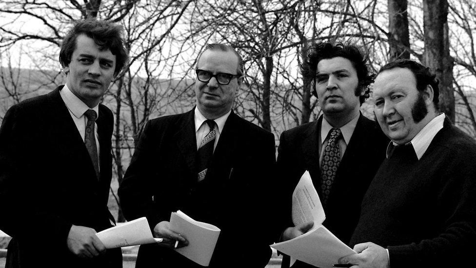 Austin Currie, Gerry Fitt, John Hume and Paddy Devlin