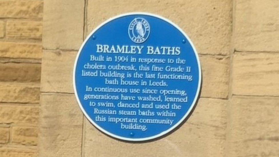 The blue plaque