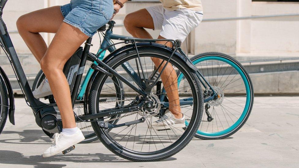 Bikes with wheels made by Portuguese firm Rodi