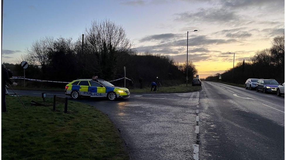 Police at the scene of Omagh shooting