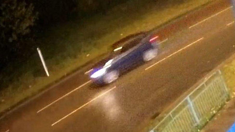 CCTV footage of a car at the scene