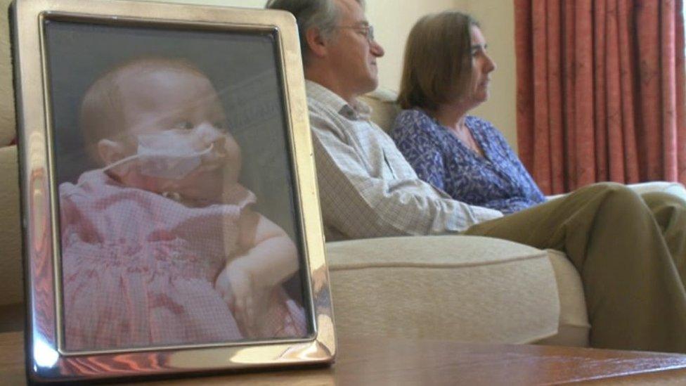 Parents sat with picture of Elizabeth Dixon