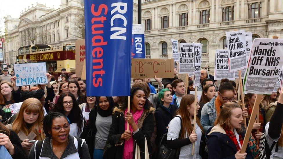 Nurses at protest