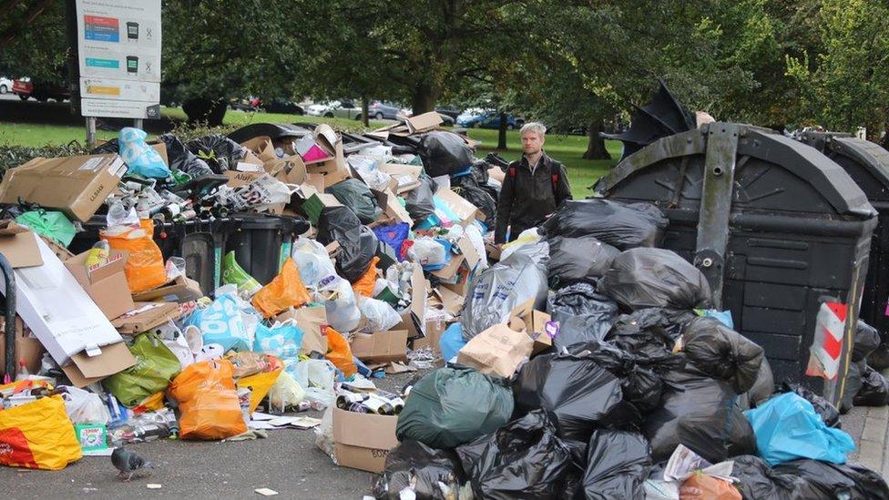 Brighton Rubbish pile up