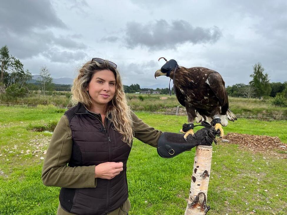 Daisy Ames with a white-tailed sea eagle