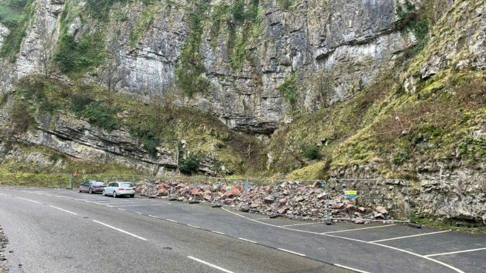 The parking spaces near the cheddar gorge