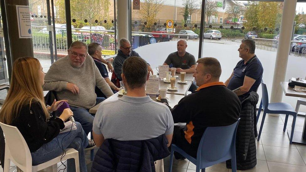 Former veterans at the coffee morning