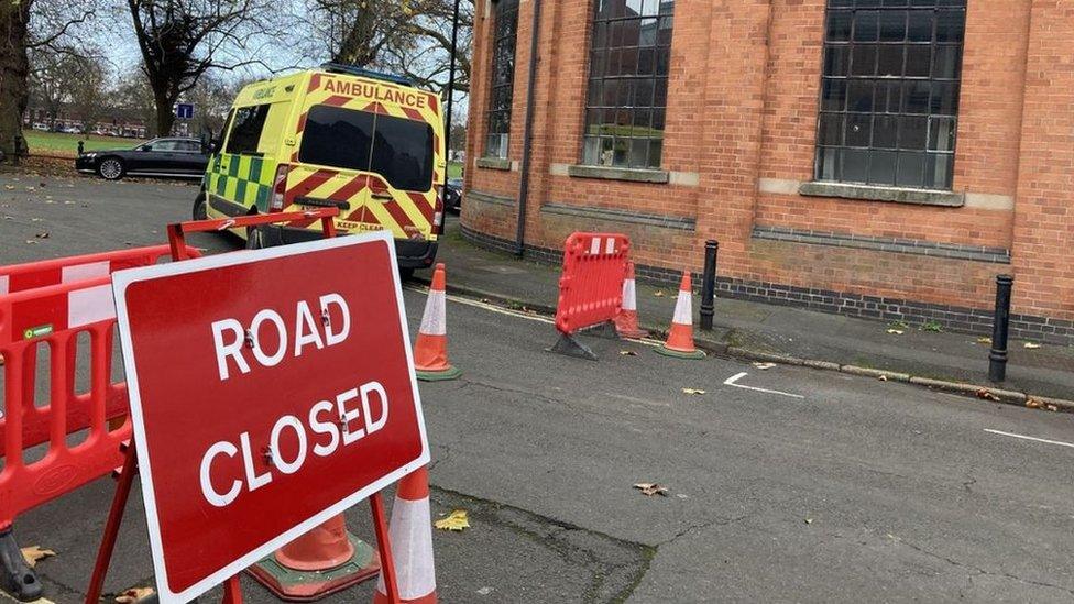 Road closed sign