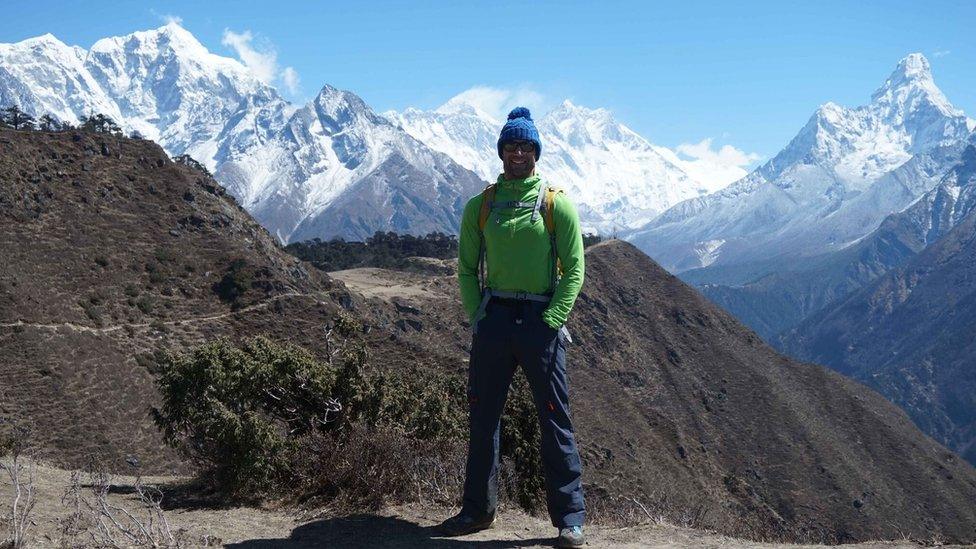 Richard Parks in front of Everest