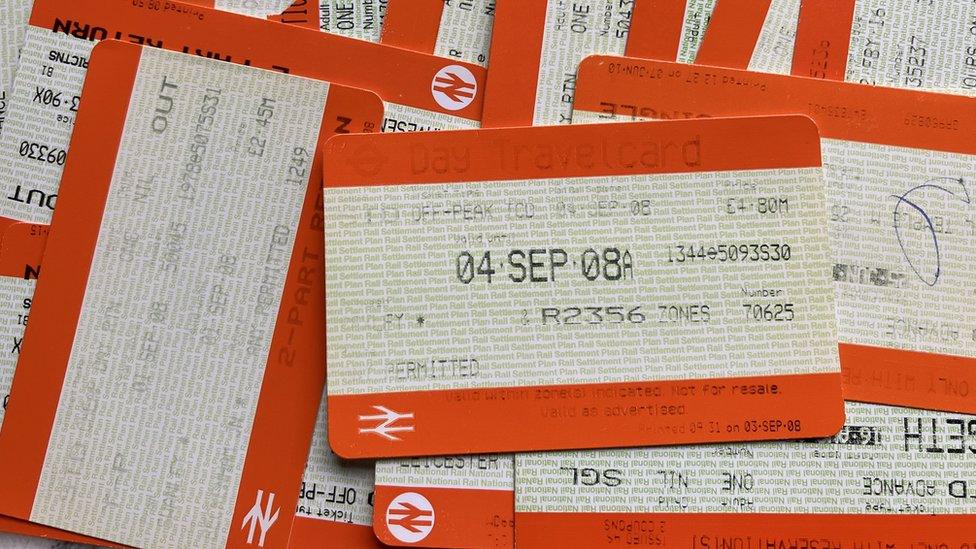 Pile of travelcards