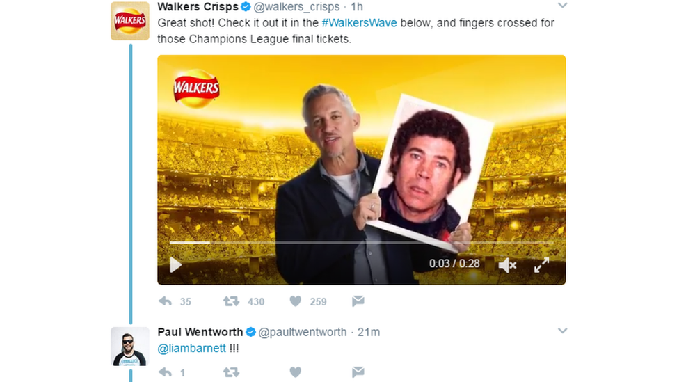 Walkers Crisps twitter video gone wrong