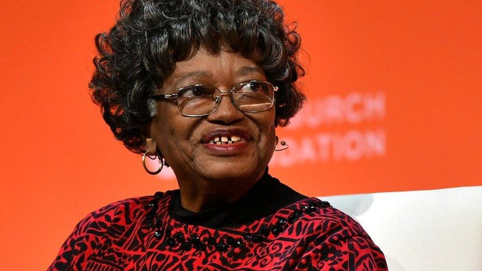 Claudette Colvin speaking in New York on 5 March 2020