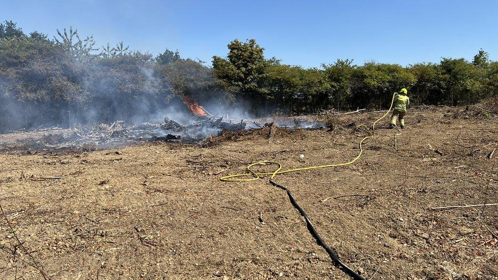 Field fire in Great Notley, Essex