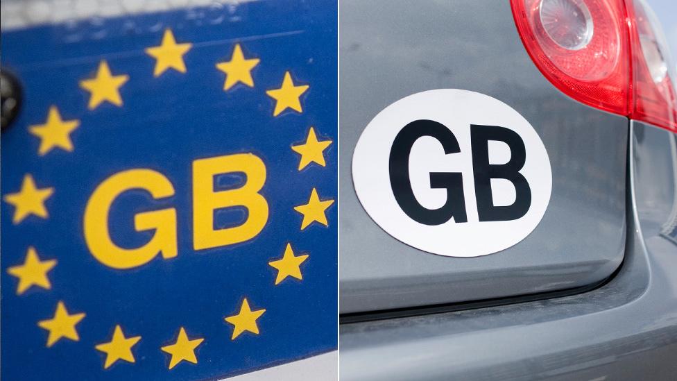 GB car stickers - new and old, file pic