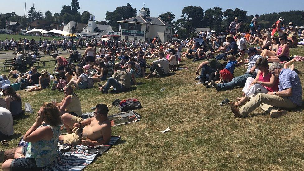 Crowds in the sunshine at the Royal Welsh Show