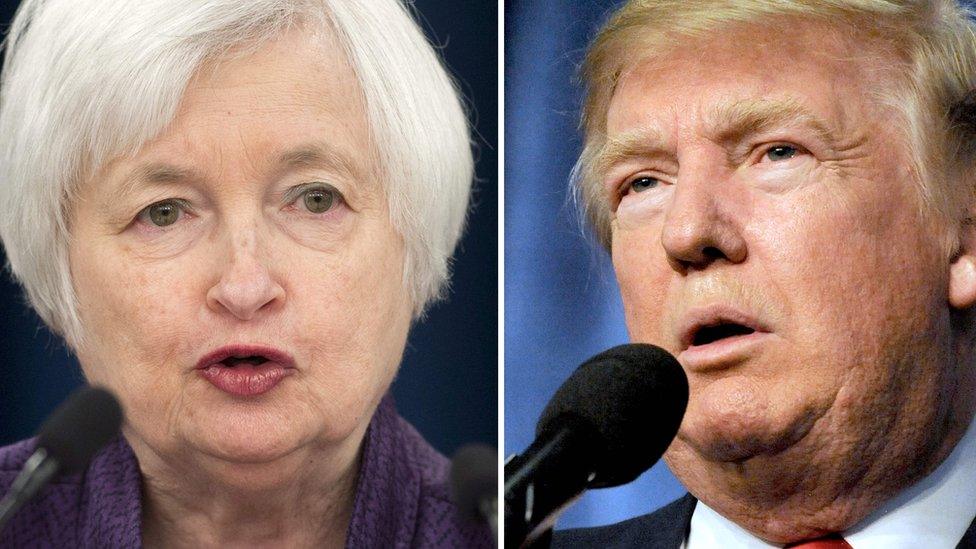 Janet Yellen and Donald Trump