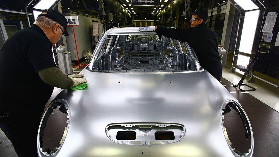 Workers at a BMW Mini car production plant, Cowley, Oxford